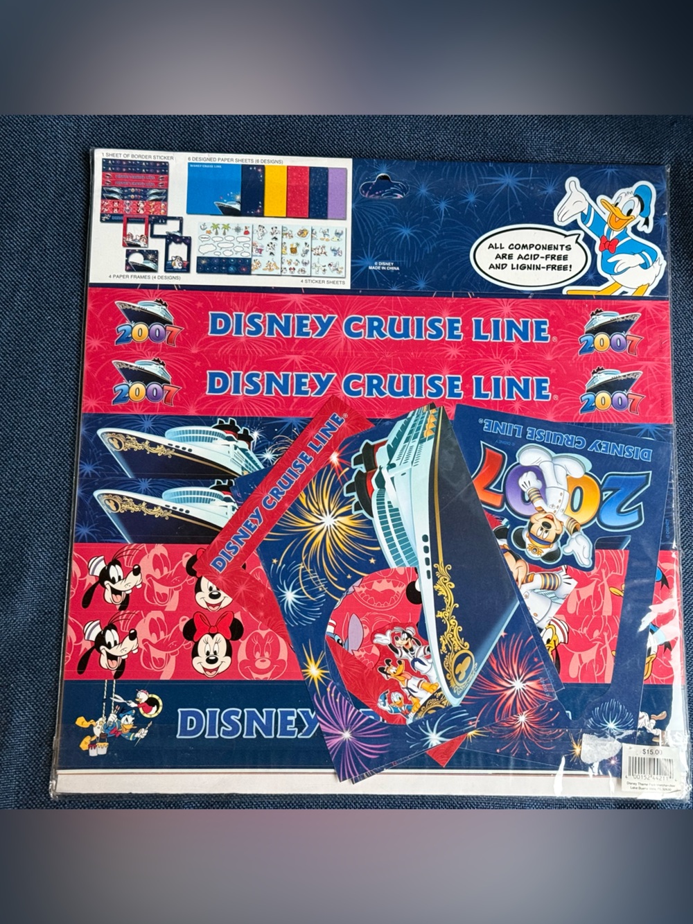 Size 12x12 - Official Disney Cruise Line 2007 Scrapbooking Kit Craft New Sealed
